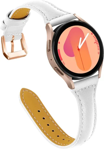 Vista 16 de JOYOZY Correa de cuero compatible con Samsung Galaxy Watch 6/7/FE/5/4 de 40 mm, 44 mm, Active (40 mm)/2 (40 mm) (44 mm), correa de muñeca delgada