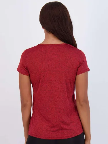Vista 4 de Real Essentials - Paquete de 5 camisetas de manga corta para mujer, con cuello en V, tela Dry-Fit que absorbe la humedad, para yoga