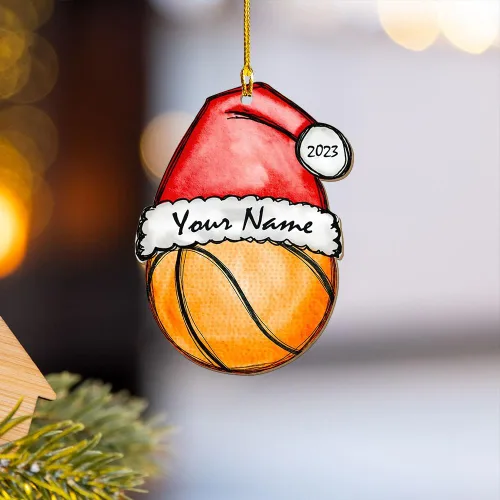 Vista 7 de Adornos de baloncesto personalizados, adorno de Navidad de baloncesto, adorno de automóvil, adorno de jugador de baloncesto personalizado, adornos