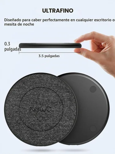 Vista 7 de Cargador inalámbrico NewQ, almohadilla de carga inalámbrica de 15W Max para iPhone 17 16 15 14 13 12 11 Mini/SE/Pro/Max/Plus, Samsung Galaxy