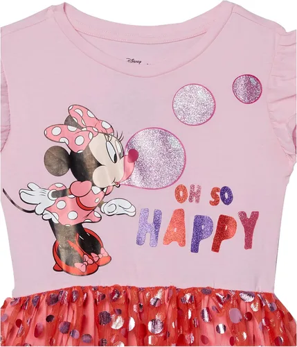 Vista 2 de Disney Minnie Mouse - Vestido de tul con mangas con volantes, tallas para niñas 4-16