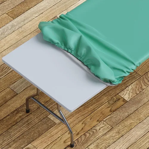 Vista 19 de Sorfey Mantel ajustado con elástico, vinilo con parte trasera de franela, se adapta a mesa de 24 x 48 pulgadas, rectangular, a prueba de agua, fácil