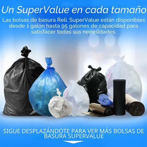 Vista 7 de Reli. Bolsas de basura de 6 a 10 galones 1000 bolsas transparentes Baño Fuertes Basura