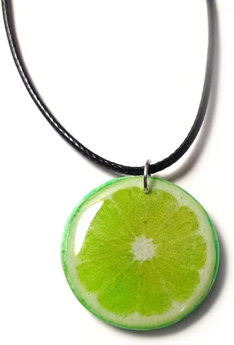 Vista 6 de Fruit Slice Pendant Handmade Citrus Grapefruit Orange Lemon Lime Pamelo Necklace Mini Food Girlfriend Outdoors Gift Bright Summer Necklace for Women