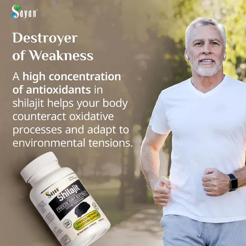 Vista 8 de Sayan Shilajit 90 cápsulas/440 mg ea.- Suplemento orgánico con alto contenido de ácido fúlvico para apoyar tu sistema inmunológico, reforzar