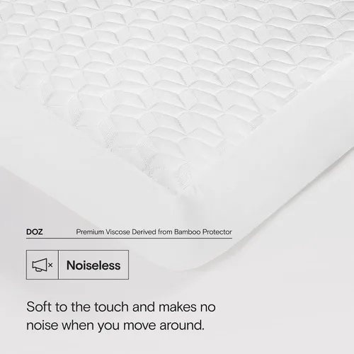 Vista 3 de DOZ - Protector de colchón, 100% viscosa derivada de bambú, funda de colchón de tela de aire 3D, 100% impermeable, ultrasuave, silenciosa, lavable a