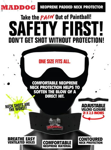 Vista 4 de Paquete combo de protector para el pecho acolchonado, mitón táctico y protector para el cuello Maddog Sports