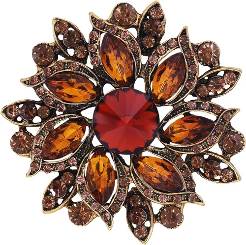 Vista 12 de LAXPICOL Broche Vintage de Flores Elegante con Cristales Austríacos para Mujer Negro