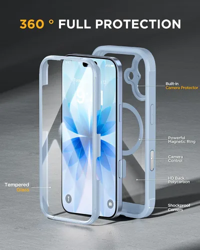 Vista 544 de Miracase Serie de vidrio para iPhone 11 de 6.1 pulgadas, funda protectora de cuerpo completo resistente mejorada con protector de pantalla de vidrio