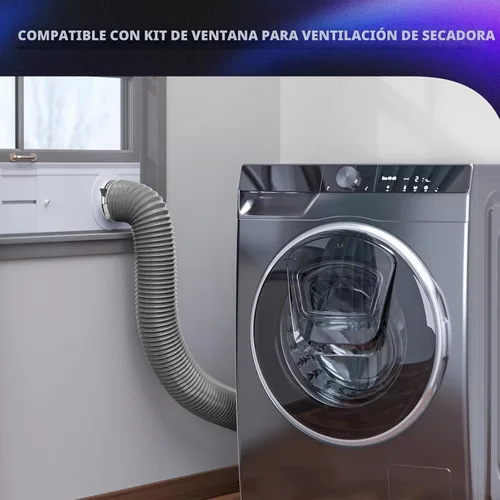 Vista 5 de Manguera de ventilación para secadora, conducto de secadora de 4 pulgadas, manguera de conducto HVAC con 2 abrazaderas, 5 pies
