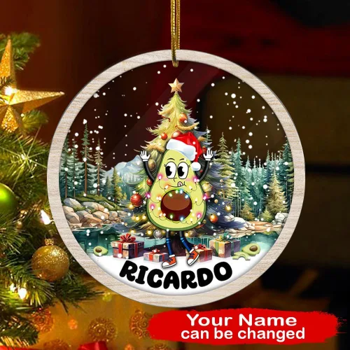 Vista 2 de Adorno de aguacate personalizado para mujeres, hombres, él, ella, acrílico, nombre personalizado, inauguración de la casa, 2.90 x 2.90 pulgadas