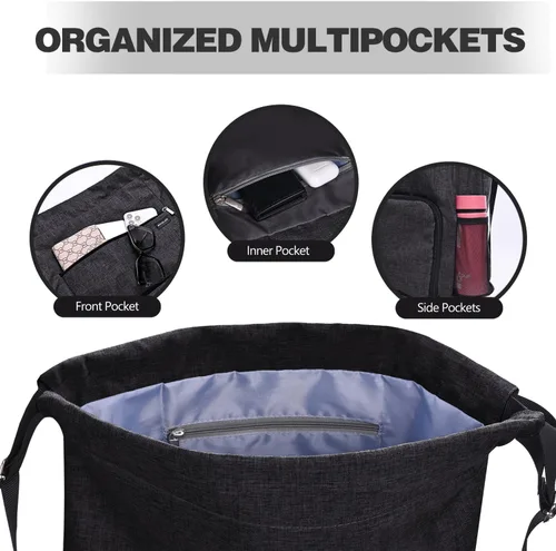 Vista 5 de Mochila con cordón con bolsillo para ropa húmeda y compartimento para zapatos, resistente al agua, para deportes, gimnasio, natación, bolsa