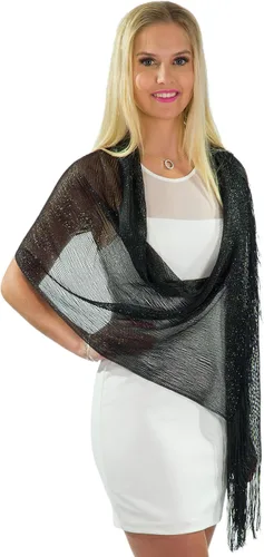 Vista 4 de ShineGlitz Chales y envolturas para vestidos de noche, chales metálicos con purpurina para mujer, chal brillante para regalo de boda