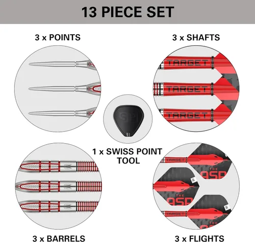 Vista 5 de Target Darts Nathan Aspinall Gen 2 - Juego de dardos de punta de acero con punta de acero (95% tungsteno)