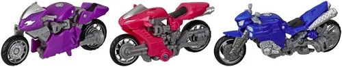Vista 2 de Transformers Toys Studio Series 52, Deluxe, Revenge of The Fallen, Arcee Chromia Elita-1 Figuras de acción 3 por paquete, 4.5 pulgadas