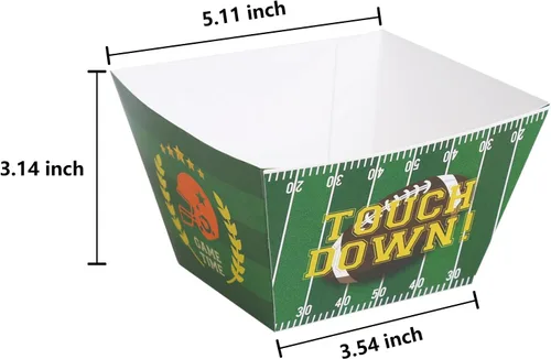 Vista 3 de 12 cuencos de fútbol para decoración de aperitivos – Cajas de comida para puerta trasera para el día del juego deportivo, suministros para fiestas