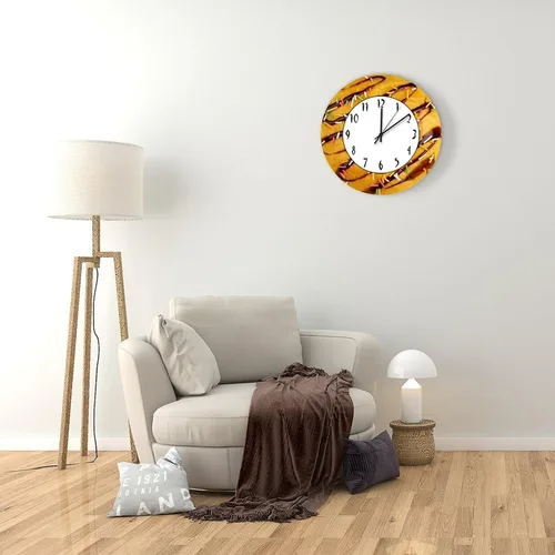 Vista 3 de Reloj de pared de madera para decoración del hogar, donas, postre, aperitivos, dulces, retro, silencioso, sin tictac, funciona con pilas, reloj
