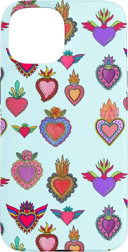 Vista 6 de Latinas Milagros Tin Hearts Phone Case Gift Watercolor Case for iPhone 17