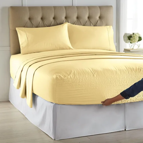 Vista 7 de BrylaneHome Bed Tite - Juego de sábanas de microfibra, tamaño individual, diseño floral azul