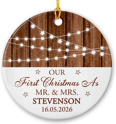 Vista 16 de Adorno de cerámica personalizado para la segunda Navidad de león para bebé, regalo de 2º adorno de árbol de Navidad de león para bebé, recuerdo