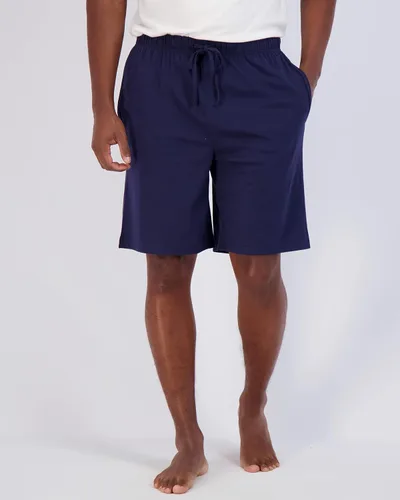 Vista 2 de Real Essentials Paquete de 3 pantalones cortos de pijama de punto ultrasuave de algodón para hombre y ropa de descanso