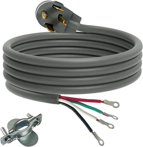 Vista 12 de Cable de secado de 4 puntas, 4 pies SRDT 10/4, cable de alimentación de extensión de electrodomésticos de 30 amperios, NEMA 14-30, negro