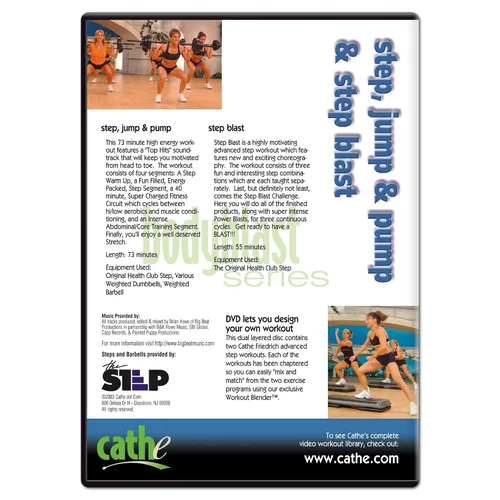 Vista 2 de Cathe Friedrich Step Blast and Step Jump Pump Step Aerobics Workout DVD - An Advanced Aerobic Step DVD Workout For Women