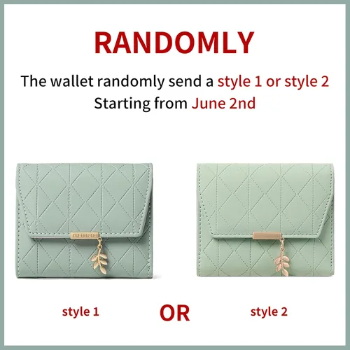 Vista 2 de RNIEGA Cartera pequeña de cuero para mujer, con bloqueo RFID, tarjetero compacto con cremallera y bolsillo para monedas con ventana de identificación