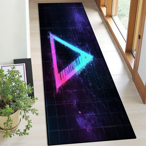 Vista 11 de Alfombra de corredor lavable de 2 x 6 pulgadas, diseño de arcade, diseño de barco espacial a la puesta de sol, retro, de los años 80, de ciencia