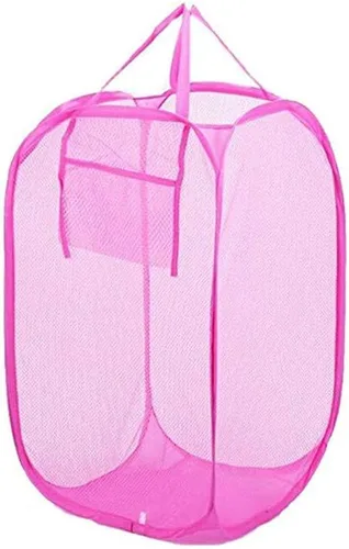 Vista 13 de Cesta de almacenamiento de malla rectangular pequeña plegable para ropa de bebé, organizador de armario, cubos de basura para habitación de niños