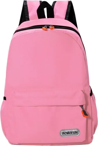 Vista 2 de Mochila para niños de 15 pulgadas, ligera, para escuela primaria, para jardín de infantes, mochila de viaje casual, Rosado, Personalizado