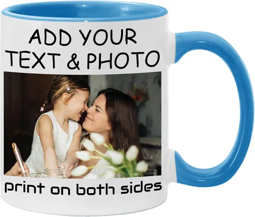 Vista 8 de Taza de café personalizada, crea un regalo único con tus fotos, texto y nombres, perfecta para mamá, papá, amigos y ocasiones especiales, 11 onzas