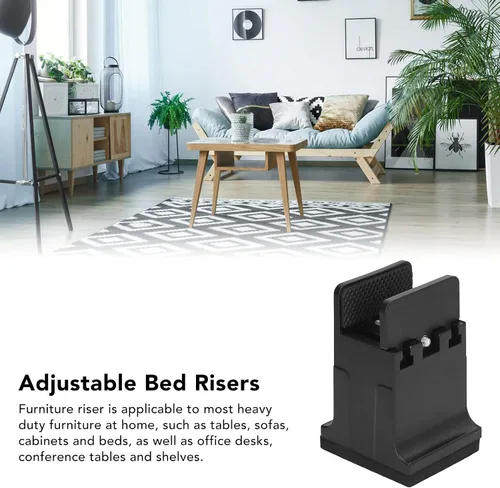 Vista 4 de 4 elevadores de cama, elevador de goma para muebles, bloques de cama elevados, elevadores de sofá, mesa de escritorio, almohadillas de elevación