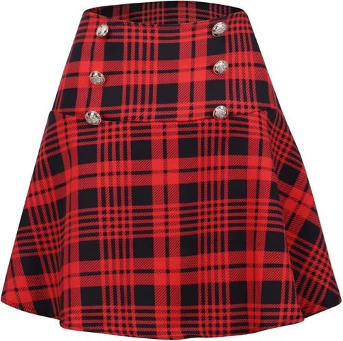 Vista 5 de Minifalda básica de cintura alta para mujer sexy a cuadros por encima de la rodilla elegante falda de lápiz vestido de fiesta