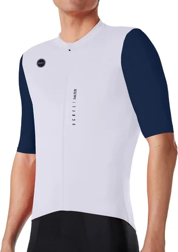 Vista 2 de GCRFL Maillot de ciclismo para hombre, manga corta, para bicicleta de carretera, camiseta de bicicleta, con bolsillo con cremallera, UPF 50+