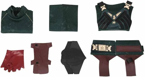 Vista 6 de Disfraz de soldado para niños y adultos, disfraz de soldado de la Unifrom Superhero Soldier Shirt pantalones, chaleco con cinturón, trajes