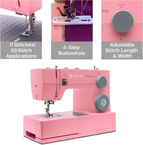 Vista 4 de SINGER® 4411 (rosa) Máquina de coser resistente de alta velocidad