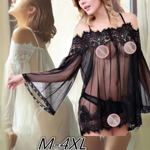 Vista 4 de SPE969 Ropa de dormir + tanga, ropa interior de encaje, ropa