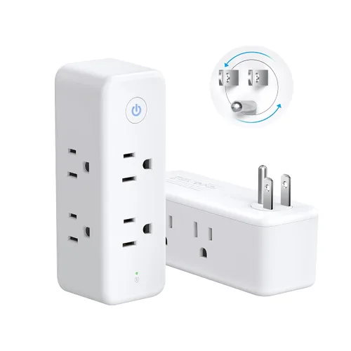 Vista 10 de TROND 2 Pack Outlet Extender with 360 Rotating Plug and PD20W USB C Charger Blanco