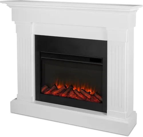 Vista 12 de Real Flame Crawford - Chimenea eléctrica delgada para interiores de 48 pulgadas con repisa para sala de estar o dormitorio, inserto de chimenea