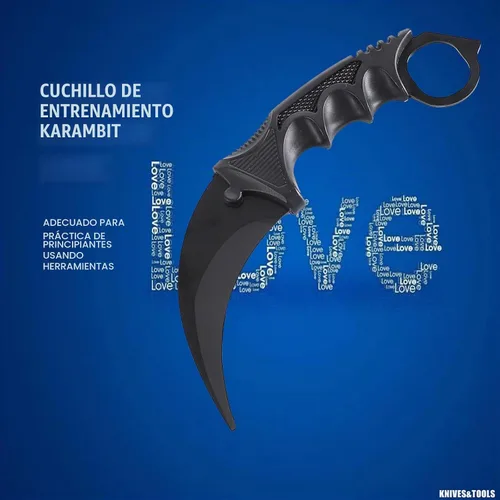 Vista 2 de TOPOINT - Paquete de 2 cuchillos Karambit sin filo de corte sin filo con funda para principiantes (negro y rojo)