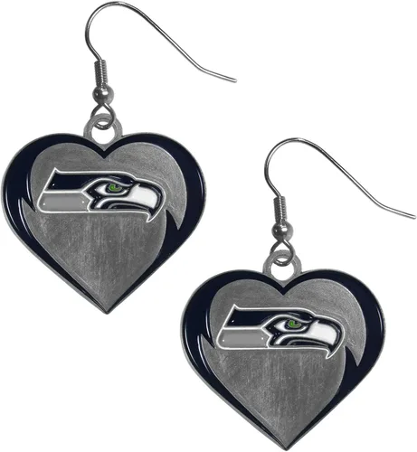 Vista 10 de Siskiyou NFL unisex-adult Heart Dangle Earrings