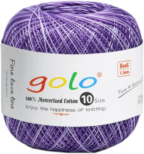 Vista 124 de Golo - 3 bolas de hilo de ganchillo tamaño 10, hilo de crochet para tejer a mano 102
