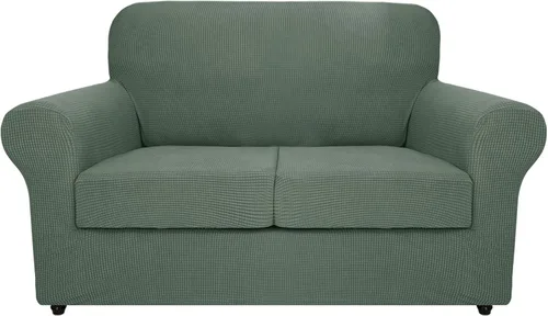 Vista 32 de MAXIJIN Fundas para sillas de 2 piezas con brazos, súper elásticas, para sala de estar, perros, a prueba de mascotas, protector de sofá ajustable