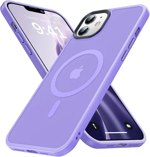 Vista 8 de Funda magnética para iPhone 12/iPhone 12 Pro, compatible con MagSafe, protección contra caídas de grado militar, a prueba de golpes, translúcida