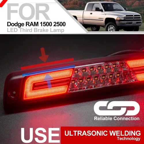 Vista 9 de Luz de freno LED de tercera luz de freno trasera de lente roja, luz de freno de montaje alto, lámpara de carga para Chevy Silverado/GMC Sierra 1500