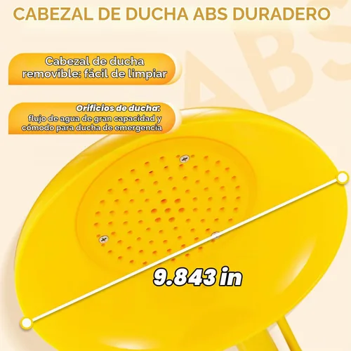 Vista 3 de CGOLDENWALL Estación de ducha de seguridad de emergencia Cabezal de ducha de montaje horizontal, rosca NPT de 1 pulgada, acero inoxidable