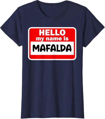 Vista 25 de Mafalda Hello Hi My Name Is Camiseta con nombre en camiseta personalizada, Negro