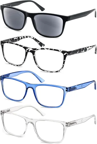 Vista 9 de Gafas de lectura negras mate para hombre, grandes y grandes, grandes y anchas, +0.50, con aumento ligero, cabeza grande, cara grande