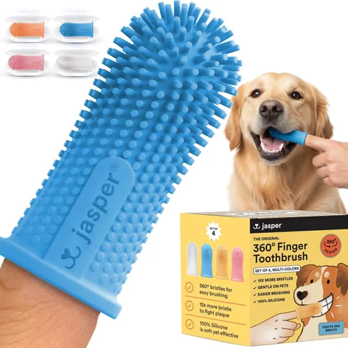 Vista 12 de Jasper Cepillo de dientes para perros, kit de cepillado de dientes de mascotas de 360 grados, cepillo de dientes para gatos, kit de cuidado dental